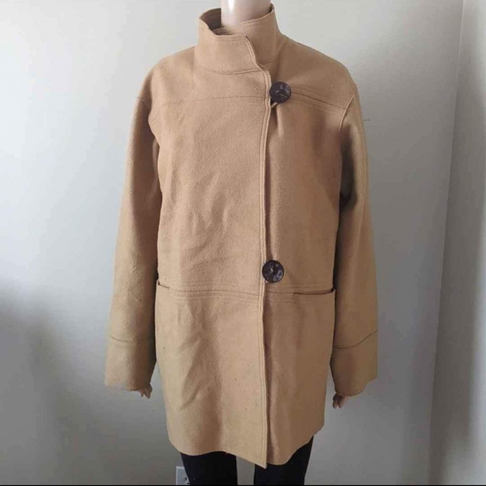 Jones New York wool camel jacket coat, women's medium